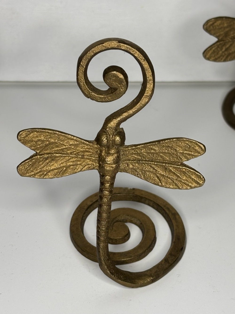 (4) Whimsical Gold Dragonfly Table Card Holders- Decorative Home Fairycore Decor - Picture 6 of 9